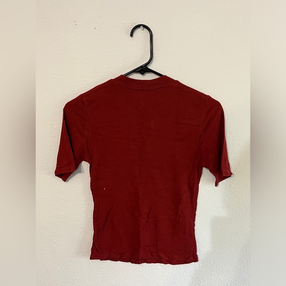 Red Ribbed Top - Picture 2 of 2